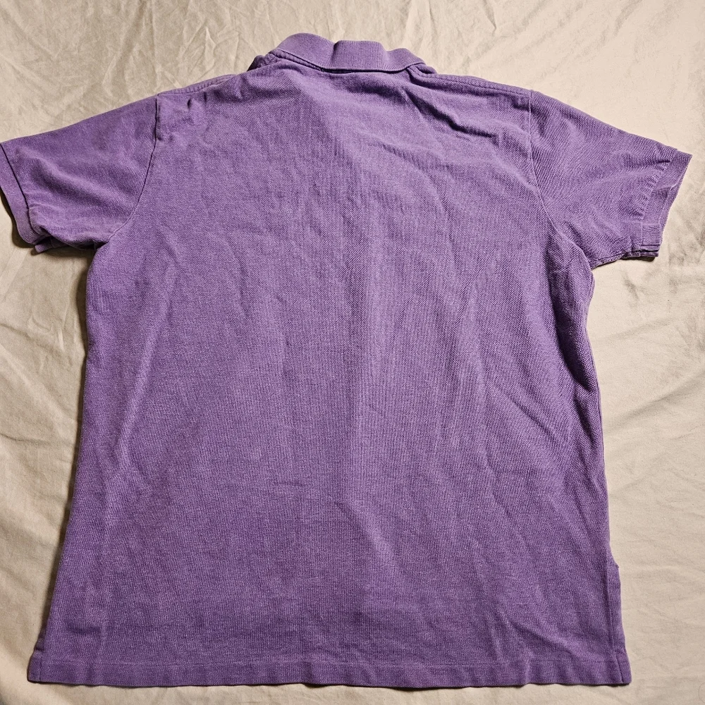 Polo Ralph Lauren Men's XL Purple Mesh Cotton Polo Shirt Yellow‎ Pony Logo